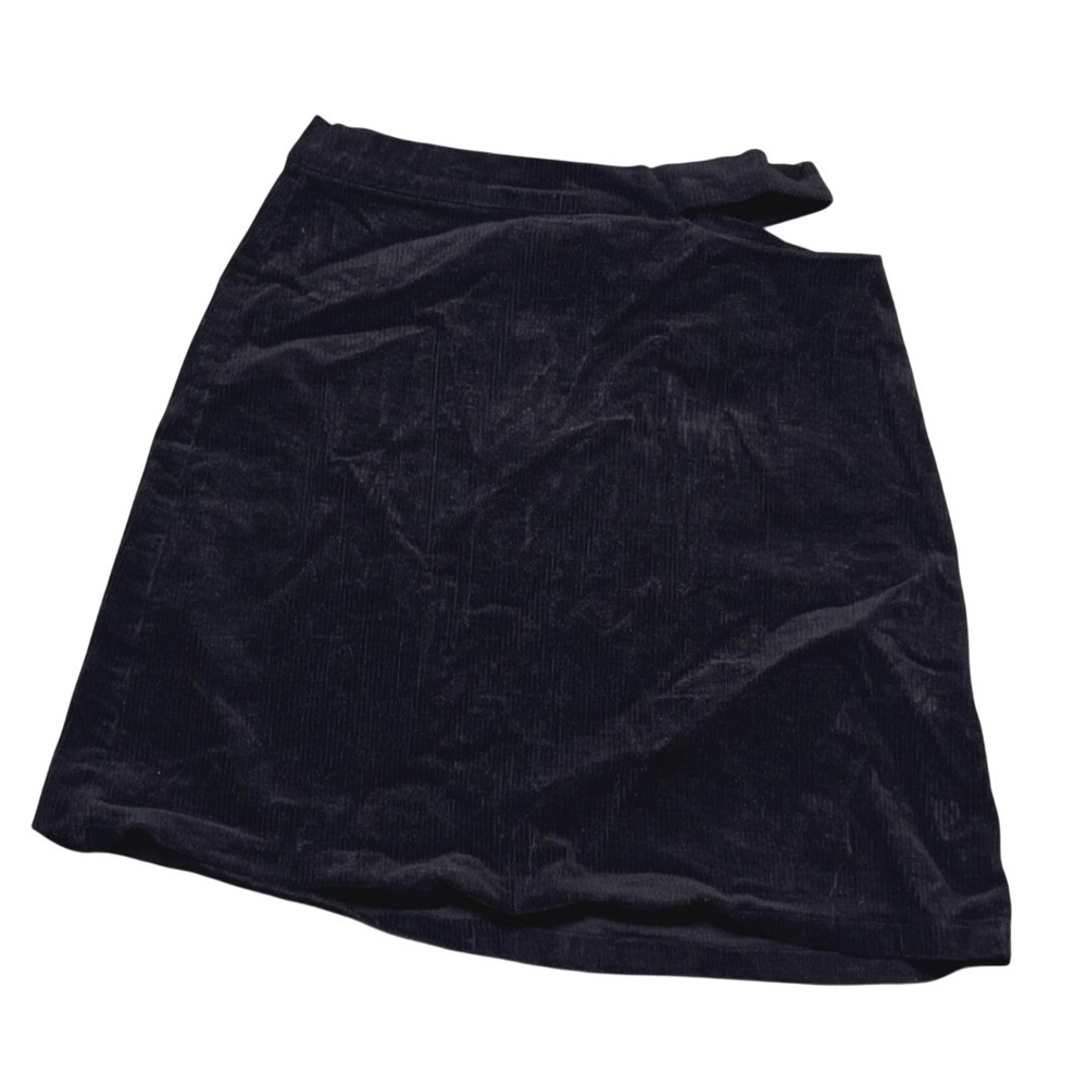 Elodie Mini Skirt Black Corduroy High Waisted Dark Academia Indie Womens XS